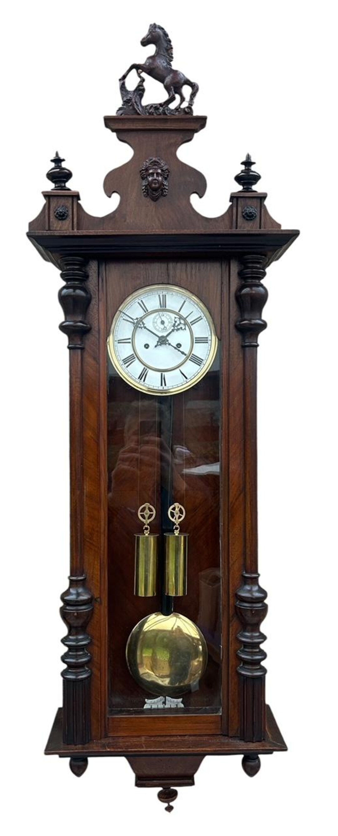 Stunning Antique Kienzle Twin Weight Vienna Regulator Walnut
