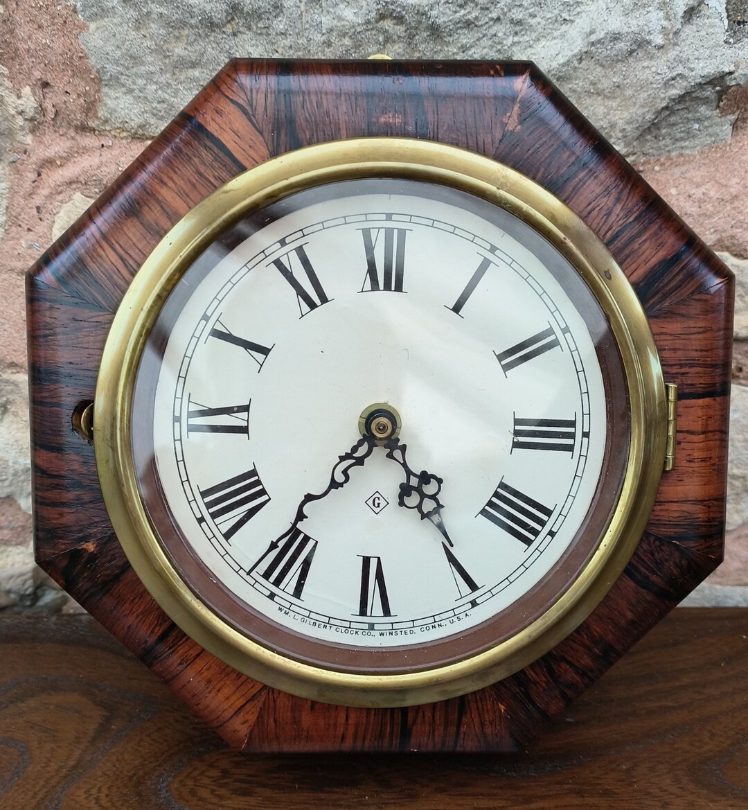 【希少】Wm.L.Gilbert ★八角掛時計 アメリカ製 アンティーク Antique W.M Gilbert Timepiece – U.S.A - Wall Clock - Etsy