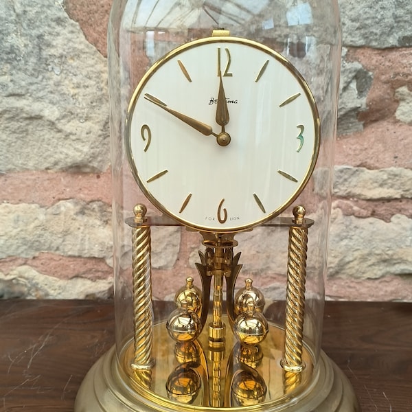 Graceful Vintage Bentima 400-Day Torsion Clock German Anniversary Mantel Clock