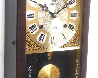 Mahogany Glazed Case 31-day Wall Clock Majesty Vienna Wall Clock