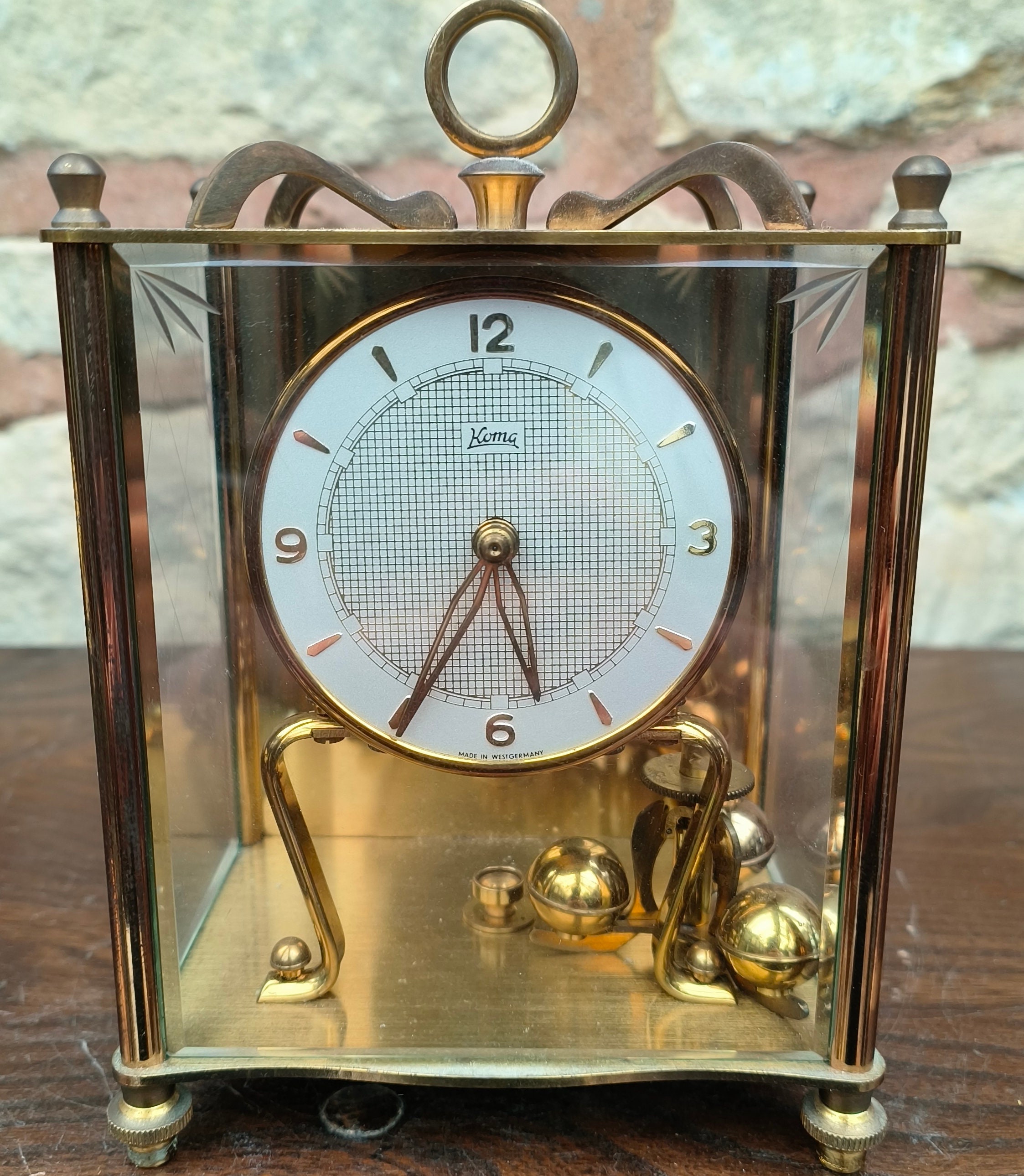 Delectable Vintage Koma Torsion Clock German Anniversary Mantel Clock