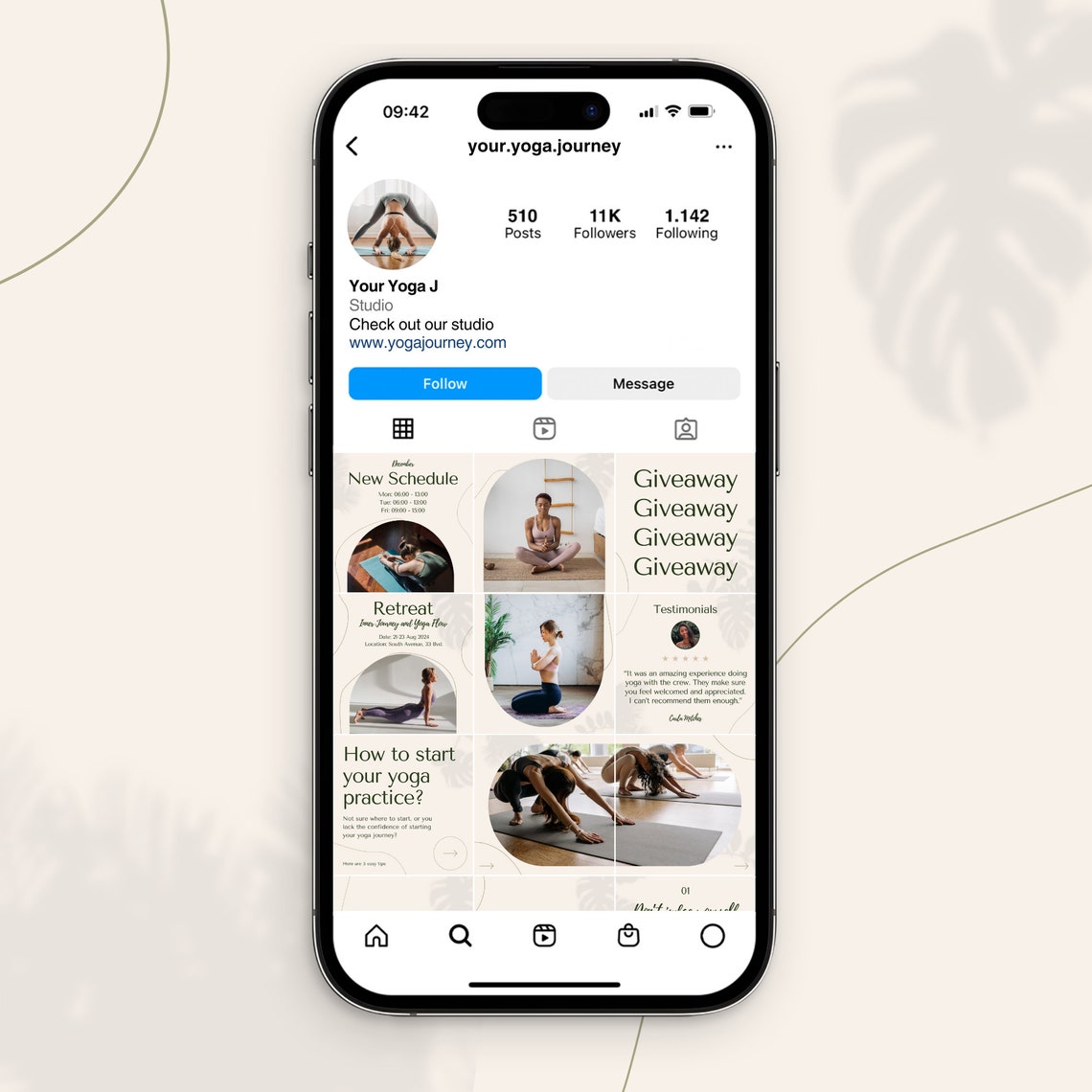 Yoga Studio Instagram Templates | Yoga Studio Canva Template | Yoga ...