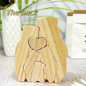 Mother's Day Gift, Family Wooden Hug Bears Puzzle,Personalized Family Puzzle,Custom Wooden Animals,Bear Lover Gift image 7