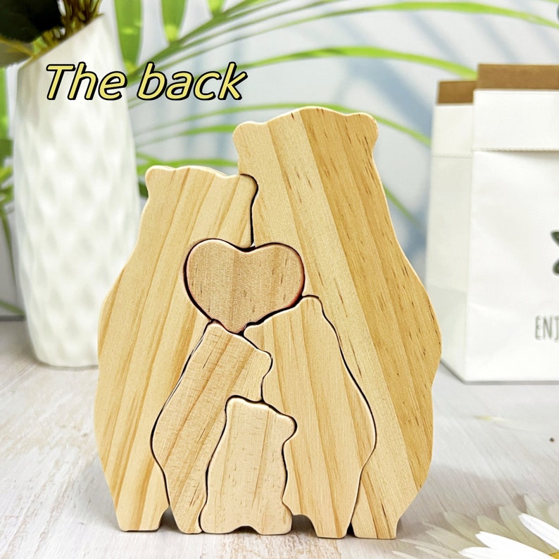 Mother's Day Gift, Family Wooden Hug Bears Puzzle,Personalized Family Puzzle,Custom Wooden Animals,Bear Lover Gift image 7