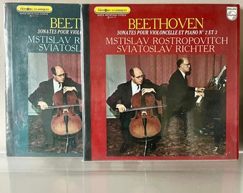 2 vinyles Beethoven* – Mstislav Rostropovich ‧ Sviatoslav Richter – The Complete Sonatas For Piano And Cello