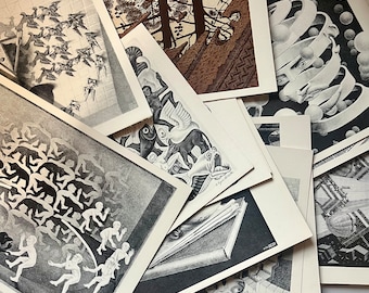 Old vintage MC Escher postcards