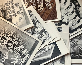 Vintage MC Escher art postcards