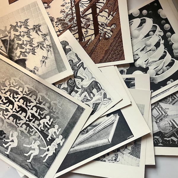 Vintage MC Escher art postcards