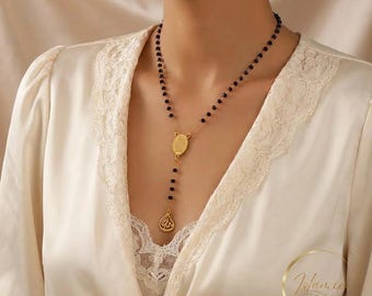 Collar Ayatul Kursi -Negro y Oro