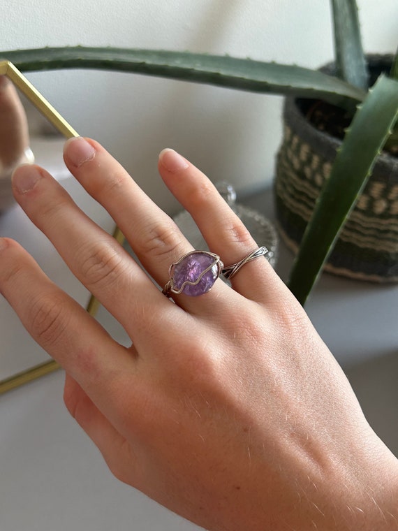 Bague Pierre Coloree Etsy France