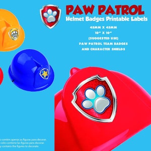 Paw Patrol Printable Helmet Party Decoration Stickers