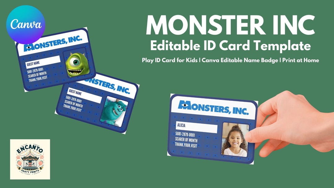Monster Inc scarer Of The Month Identification Badge Card For 