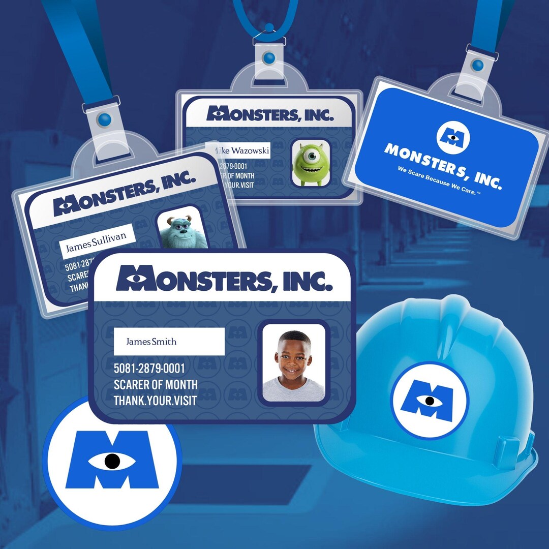 Monsters Inc Birthday Bundle Badge Helmet Label Mike Wazowski 
