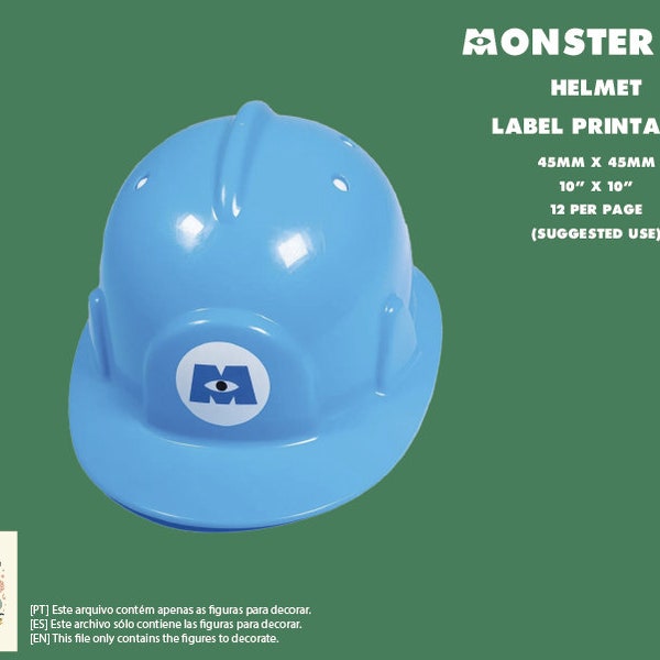 Printable Monsters Inc labels for Party Helmets Decoration