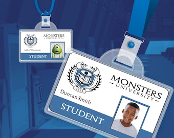 Editable Monsters University Badge | Monster Inc Birthday | Mike Wazowski | Pixar Party | Digital ID | Boo | Disney