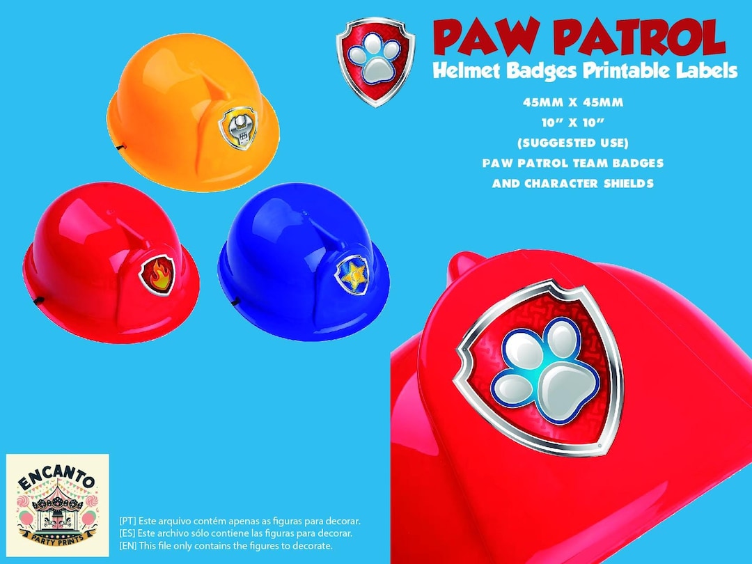 Patsy Jones Helmet Sticker Paw Patrol Printable Helmet Party Decoration Stickers - Etsy