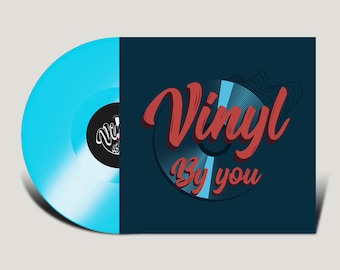 May include: A blue vinyl record with a white label that says "Vinyl By You" in red text on a dark blue background.