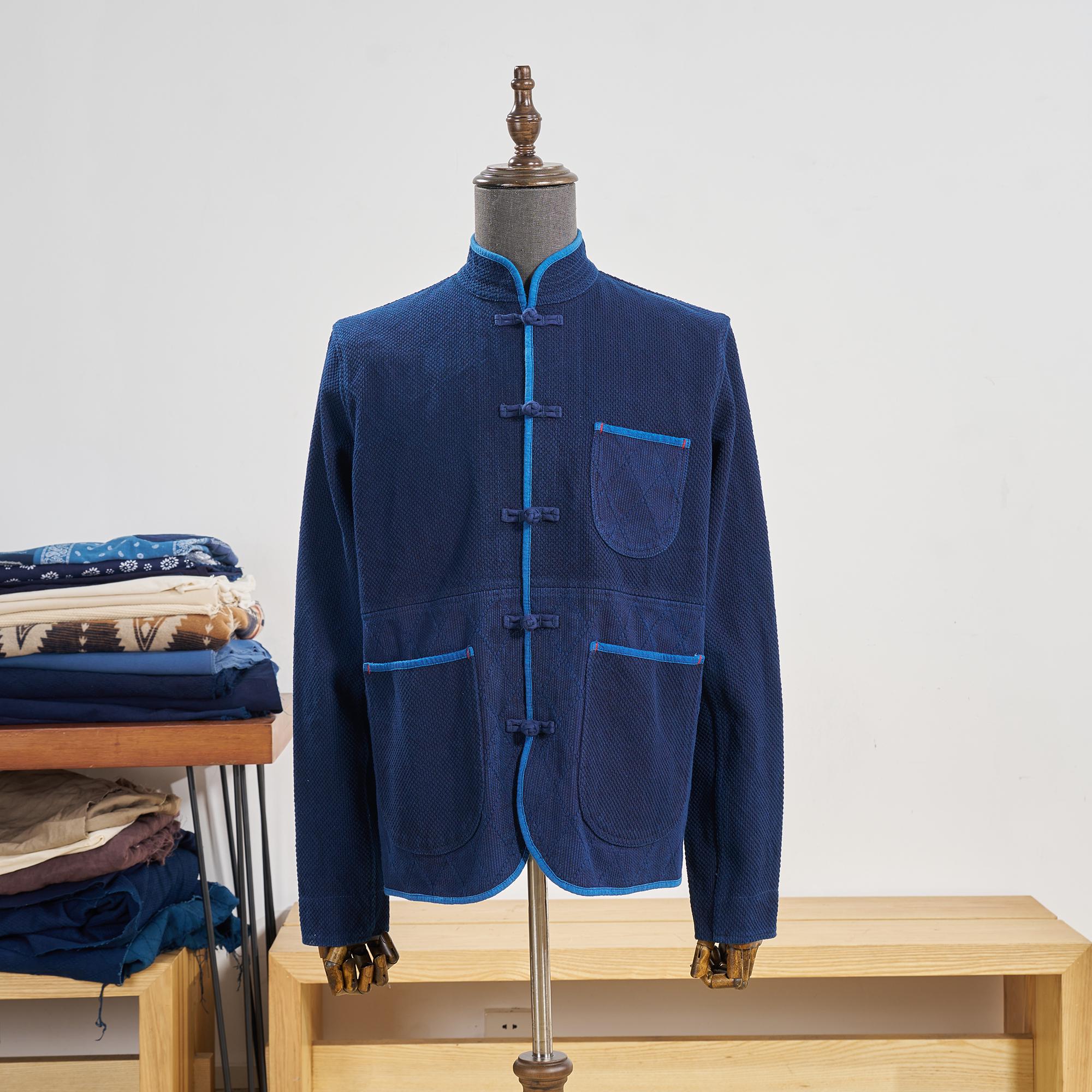 ジャケット・アウター Indigo Vintage Loose China Shirts Jacket Indigo Vintage Loose China Shirts Jacket メンズ