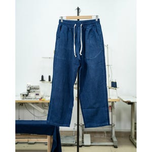 パンツ L TSY RIPPED WIDE STRAIGHT DENIM INDIGO KAMIYA Denim Wide Pants (INDIGO) -FASCINATE
