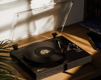 Vinyl Plattenspieler mit eingebauten Lautsprechern für Unterhaltung und Heimdekoration Schwarz Vintage / Ostergeschenke