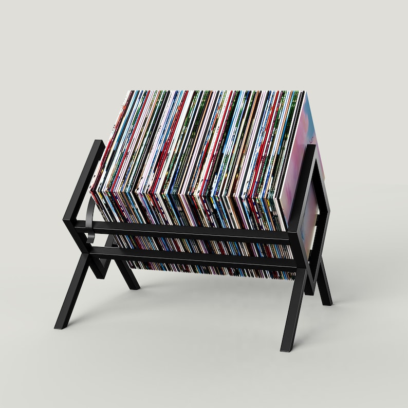 Slanted Vinyl Rack Vinyl Record Rack, Vinyl Record Stand, LP Holder, Minimalistic Vinyl ...