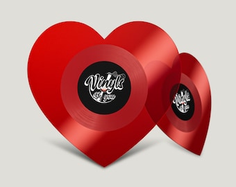 12” Custom Heart-shaped Vinyl Record  Personalized Playlist 14 Mins For Mother's Day Gifts