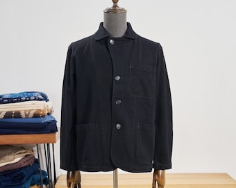 Vintage Indigo Dyed Japanese Work Jacket: Sashiko Stitching, Kendo Fabric