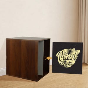Vinyl Record Storage Cube Box Wood Crate for Album Storage Stackable