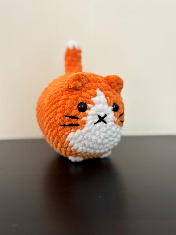 Crochet Loaf Cat Plushie, Handmade Amigurumi Cat, Cute Cat Lover Gift