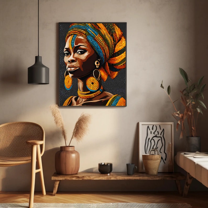 African Woman 6 Digital Print, Native Art, African Art, Modern Wall Art ...