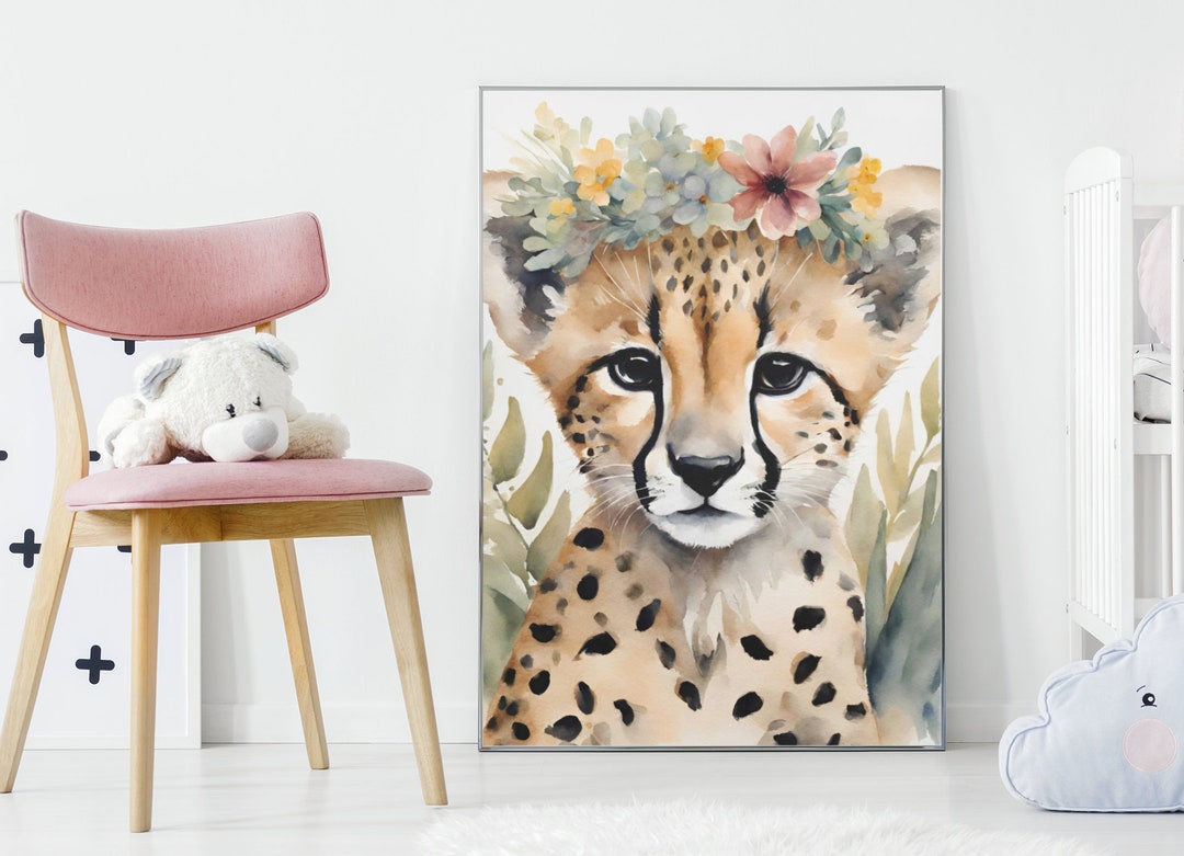 Safari Nursery Decor Baby Cheetah Print PRINTABLE Art Safari Animals ...