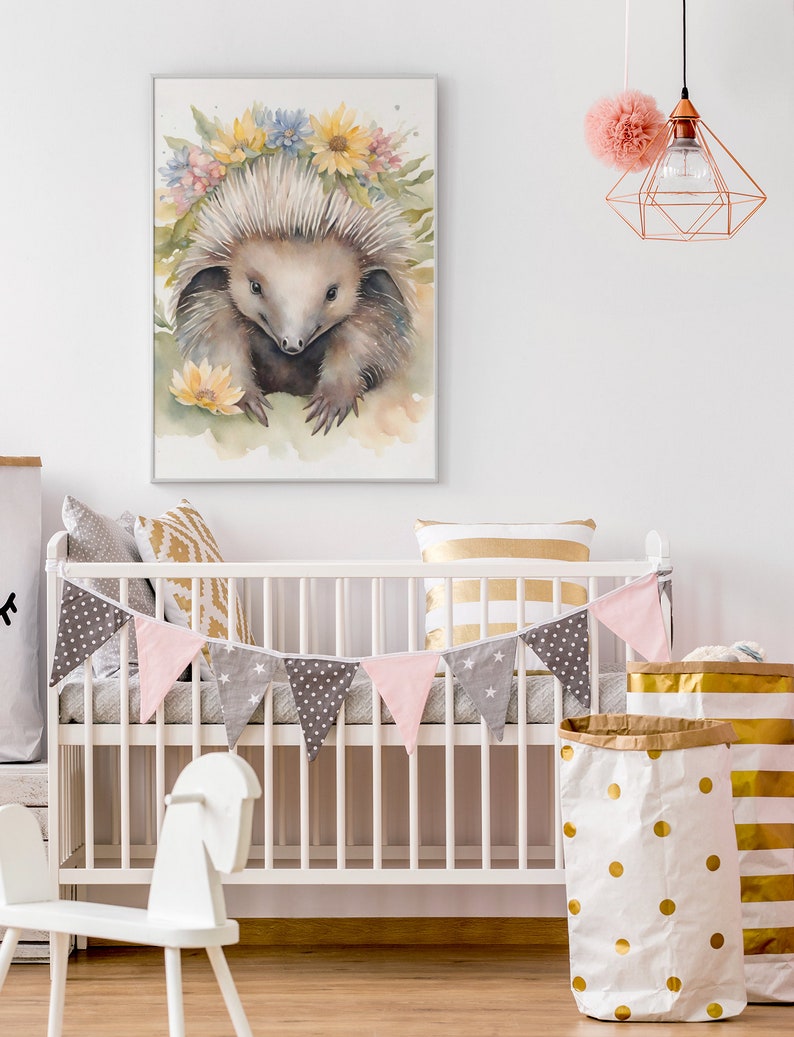 Australian Nursery Decor Nursery Decor Echidna Print PRINTABLE Art