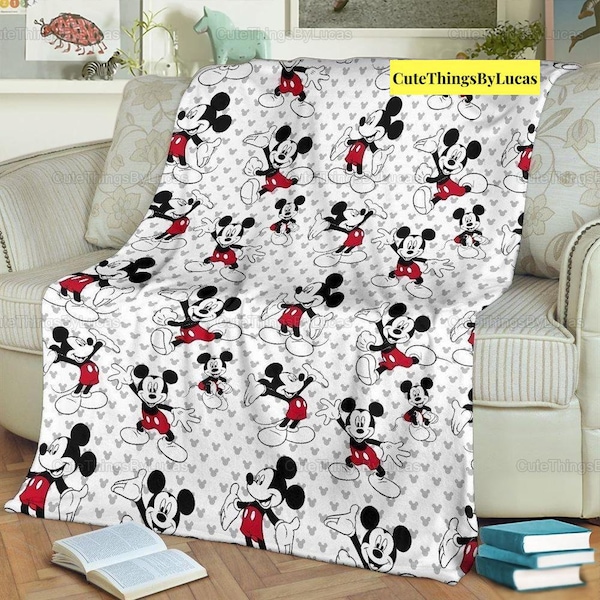 Personalized Mickey Mouse Fleece Blanket, Mickey Mouse Blanket, Custom Name Blanket, Disneyland Blanket, Movies Blanket, Mickey Blanket