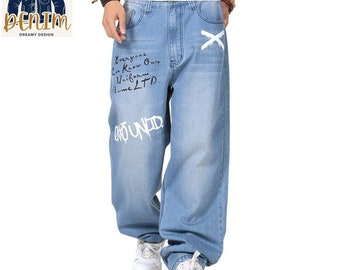 Men's Hip Hop Baggy Jeans | Street Style Loose Denim | Casual Pants