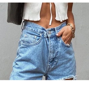 Women's Ripped Jeans Streetwear Hip Hop High Waist Pants zdjęcie 6