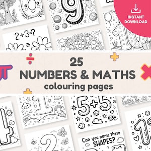 Printable coloring book numbers maths worksheet preschool downloadable coloring pages kindergarten homeschool activity printable montessori