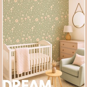 Baby Girl Nature Nursery Mural Floral Garden Wallpaper