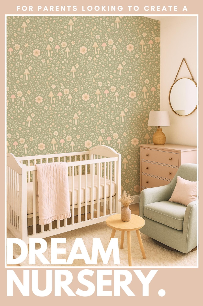 Baby Girl Nature Nursery Mural Floral Garden Wallpaper