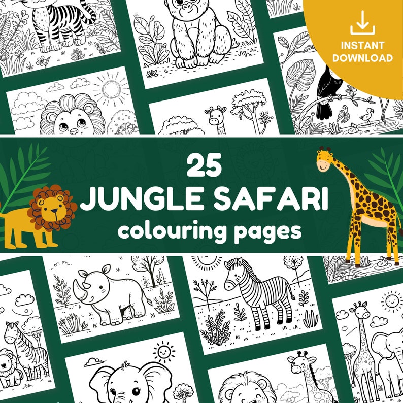 Jungle Animal Coloring Book Printable