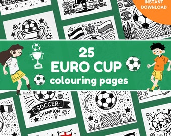 Euro 2024 Soccer Coloring Book: Kids Football Activity (Digital Download)