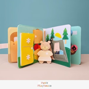 Bear Cottage Felt Busy Book: Montessori Toddler Travel Toy