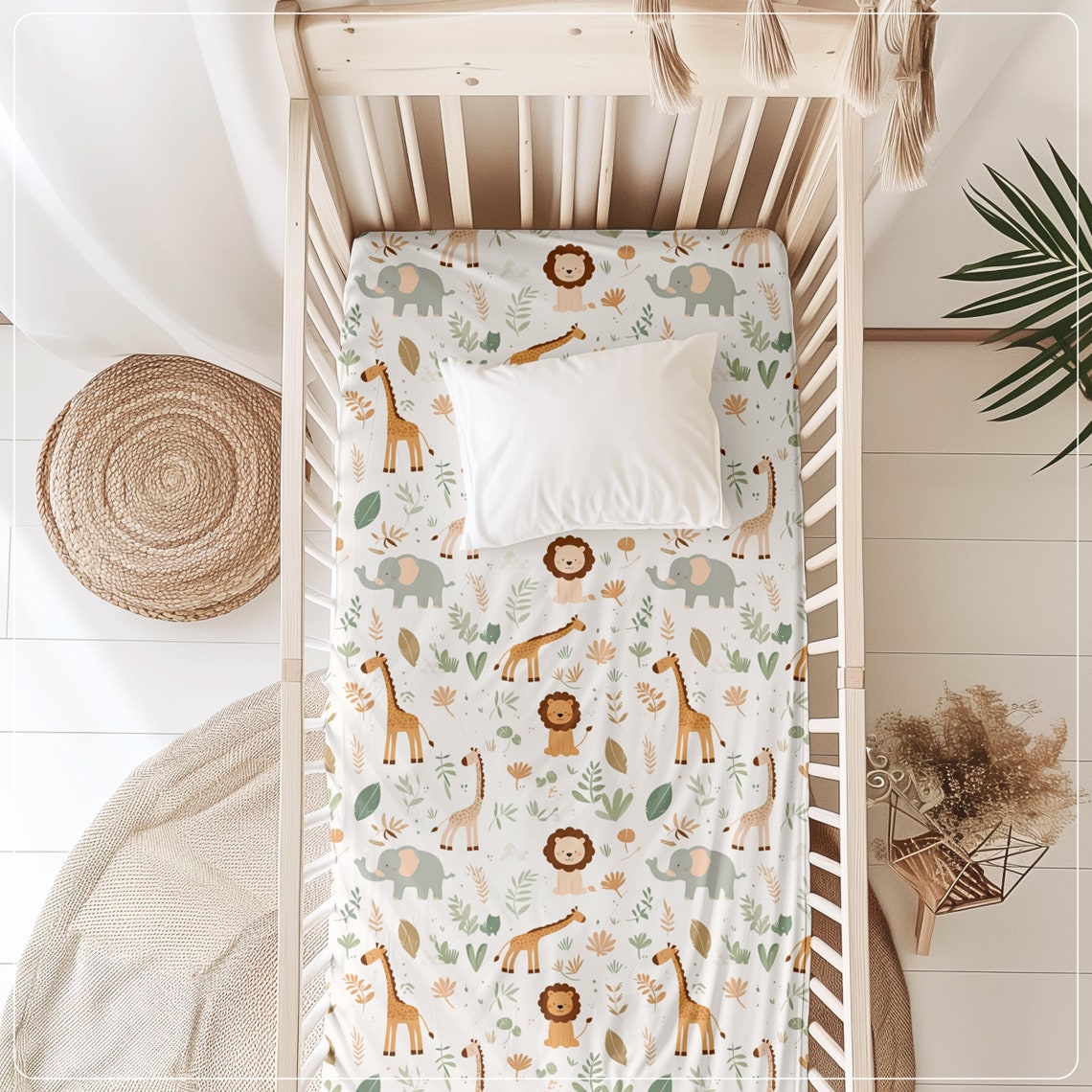 Jungle Nursery Crib Sheets Safari Animal Nursery Bedding Lion Cot Sheet ...