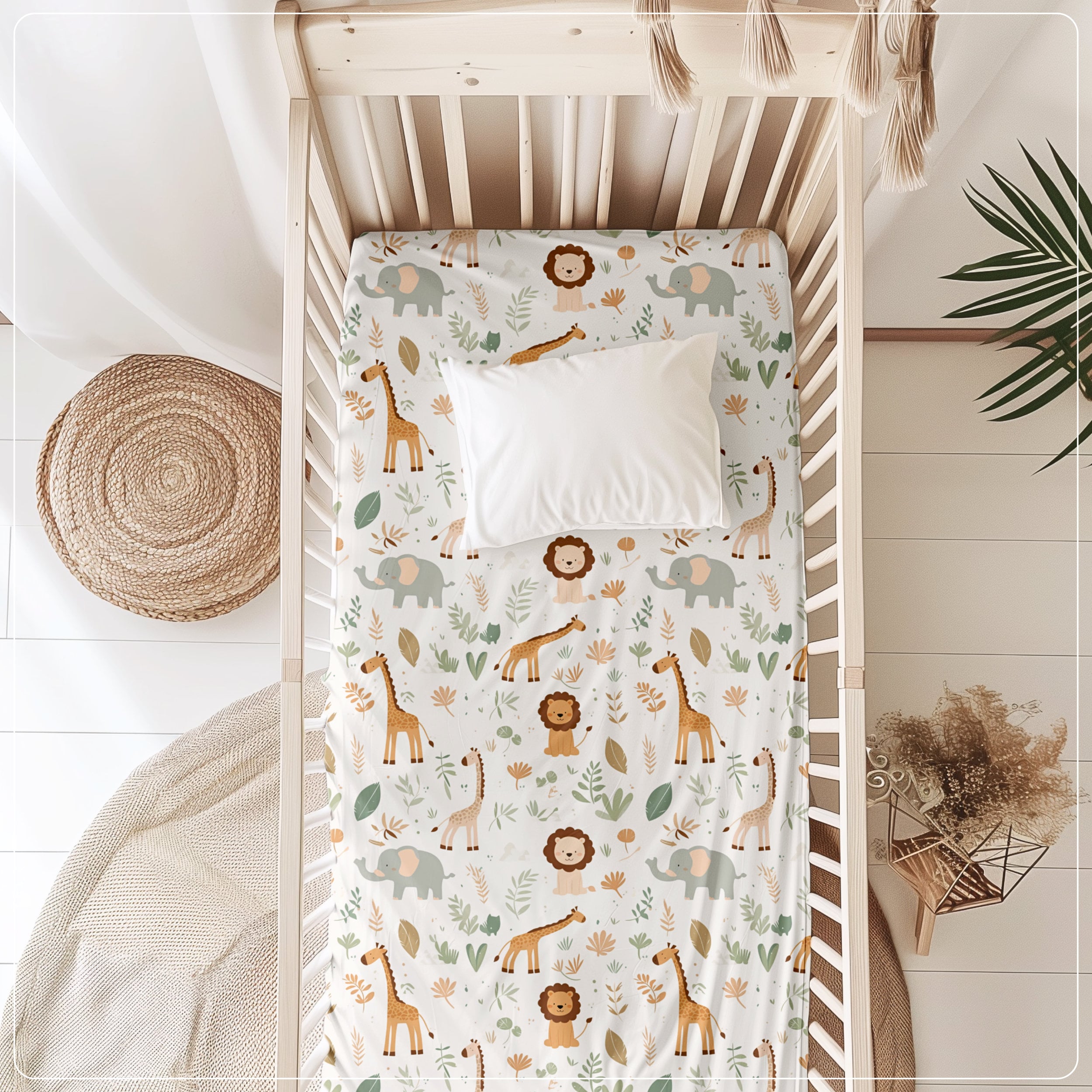 Jungle Nursery Crib Sheets Safari Animal Nursery Bedding Lion Cot Sheet ...
