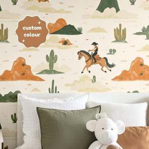 Cowboy Peel and Stick Wallpaper: Wild West Rodeo Nursery Mural
