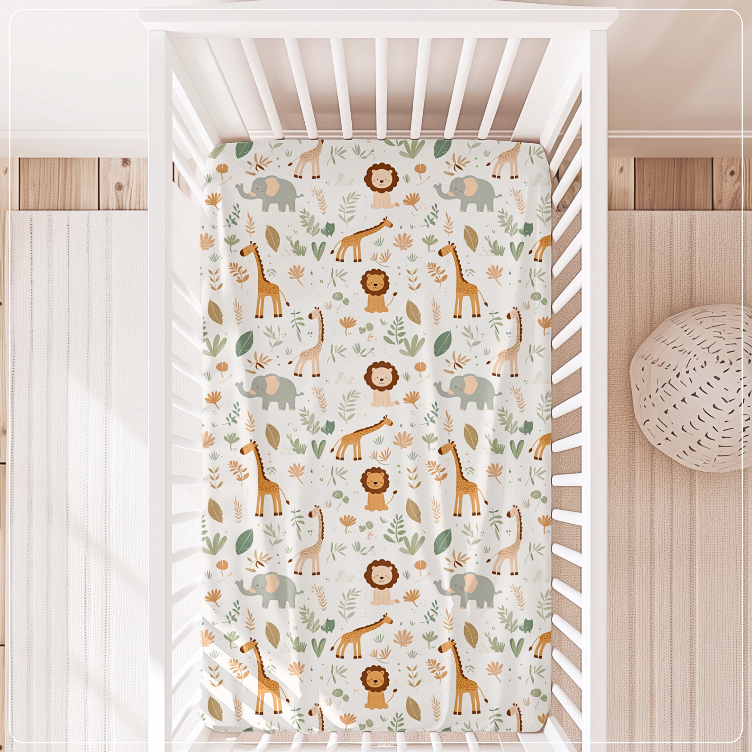 Jungle Nursery Crib Sheets Safari Animal Nursery Bedding Lion Cot Sheet ...