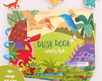 Busy book dinosaur quiet book velcro activity book toddler busy book montessori baby toy dino activity pack kids preschool busy book boys