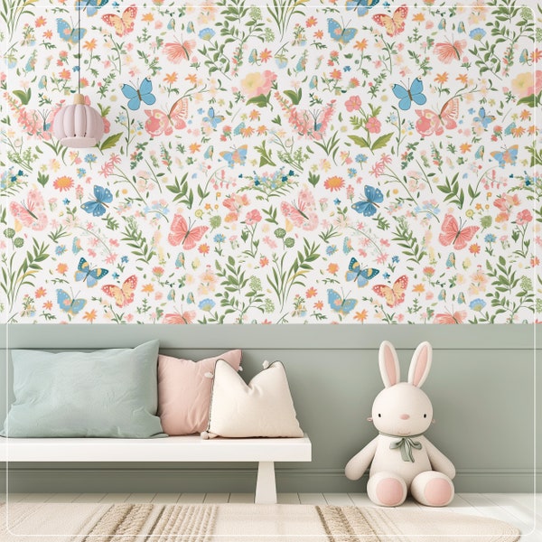 Nursery Wallpaper Girl Nature Etsy UK