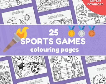 Summer Sports Coloring Pages: Printable Kids Activity Worksheet (PDF Download A4 Size)