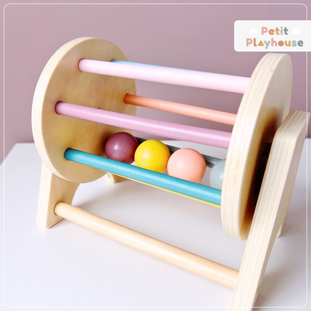 Tambour Tournant Montessori - Jouet En Bois Arc-en-ciel Avec Miroir - Pour Bébés 1 2 3 Ans - Développe La Coordination - 6