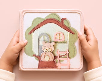 Montessori Bear Busy Book & Quiet Book: Felt Activity Toy, Preschool Gift 3+